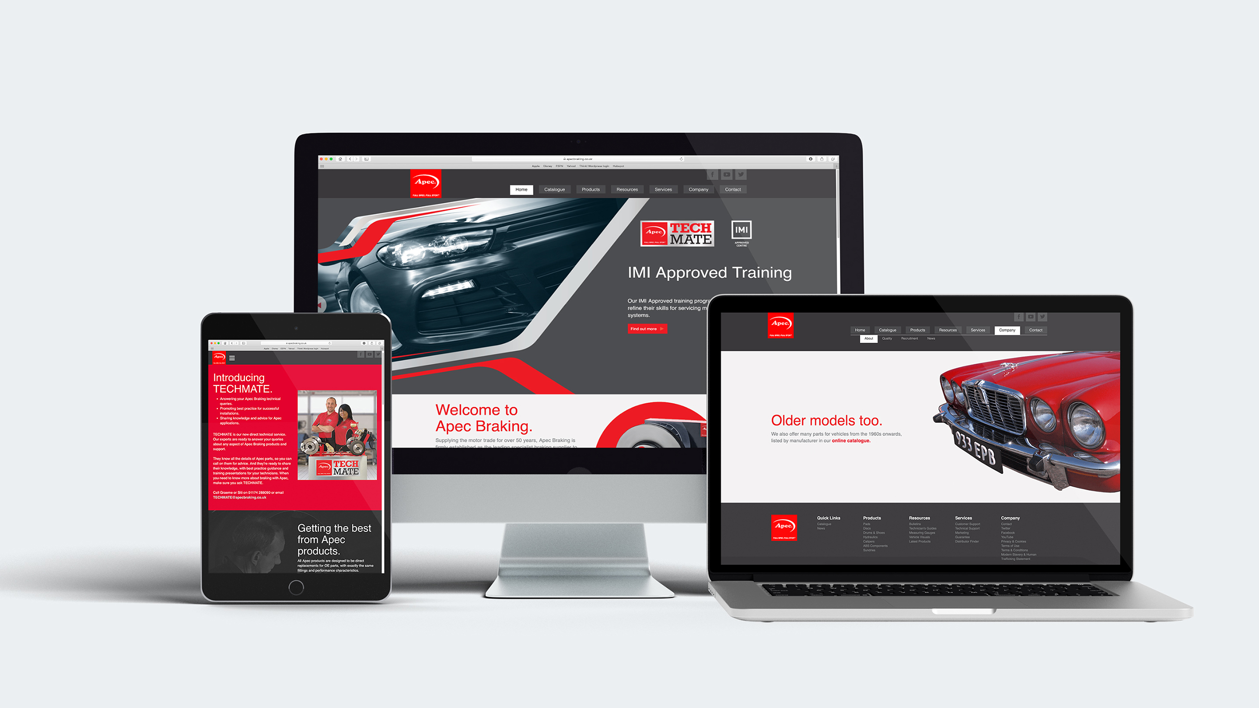 website design shown on screens